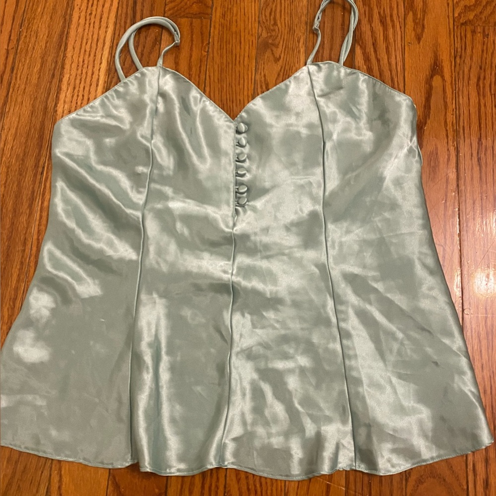Satin sea foam green blouse!!